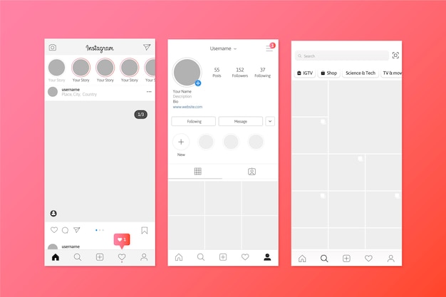 Plantilla De Interfaz De Historias De Instagram Vector Gratis