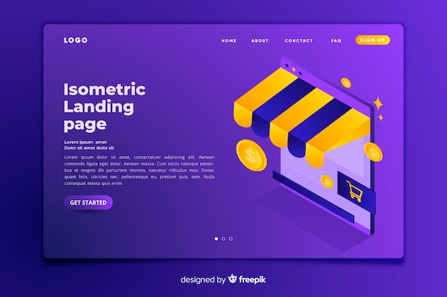Plantilla de landing page de compras online vector gratuito