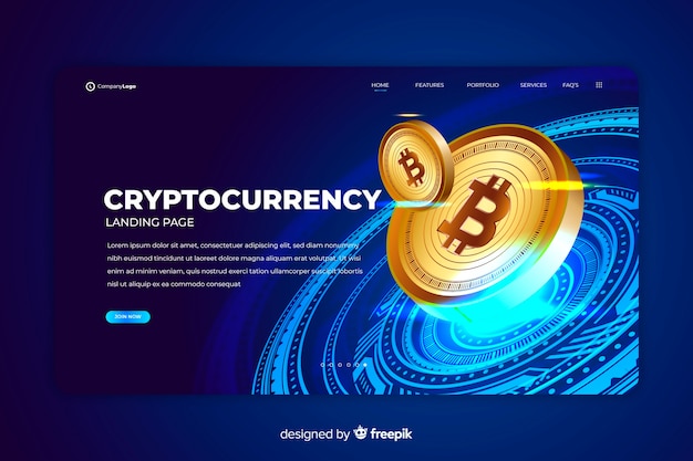 Plantilla De Landing Page De Intercambio De Criptomonedas Vector Premium 6117