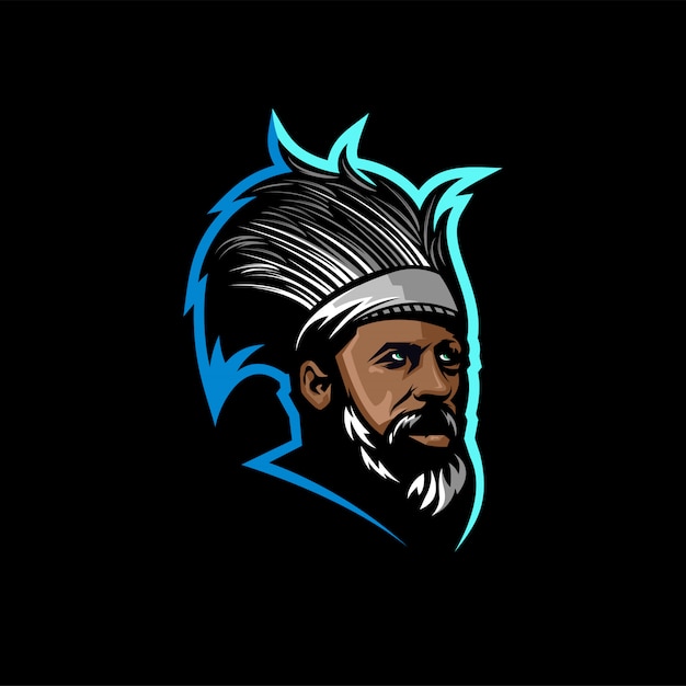 Plantilla de logotipo de barba Vector Premium
