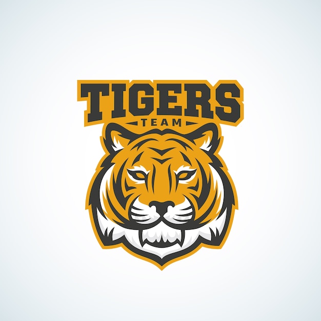 Plantilla De Logotipo Emblema O Signo De Vector Abstracto De Tiger Team Vector Gratis