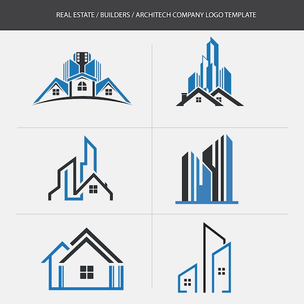 Plantilla De Logotipo De Empresa De Constructores Inmobiliarios