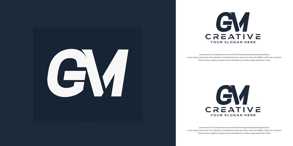 Plantilla De Logotipo Gm Inicial Monograma Moderno Vector Premium