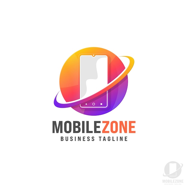 Plantilla De Logotipo De Mobile Zone Mobile Center Vector Premium