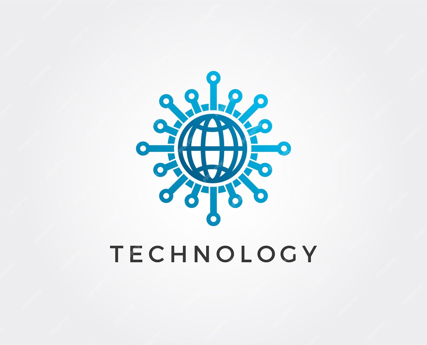 Plantilla De Logotipo De Vector De Tecnología Global Vector Premium