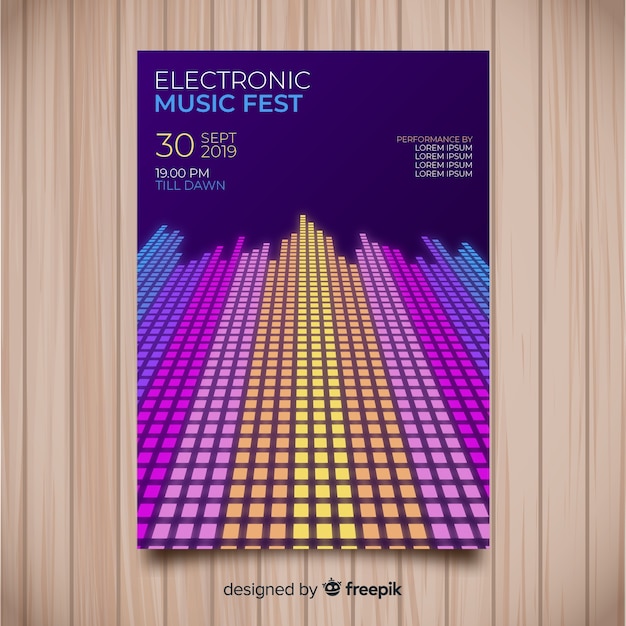 Plantilla de póster de música electrónica abstracto Vector Gratis