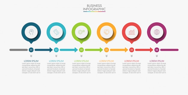 Plantilla de presentación empresarial infografía Vector Premium