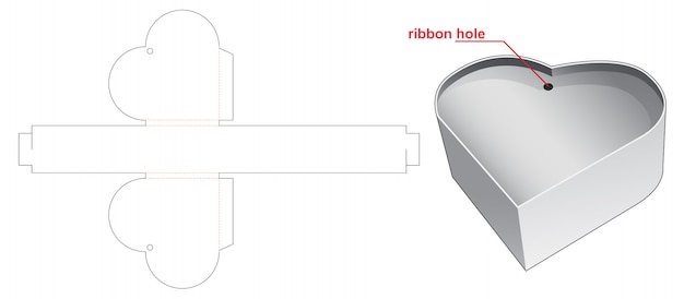 Plantilla Troquelada De Caja En Forma De Corazón Vector Premium 2627