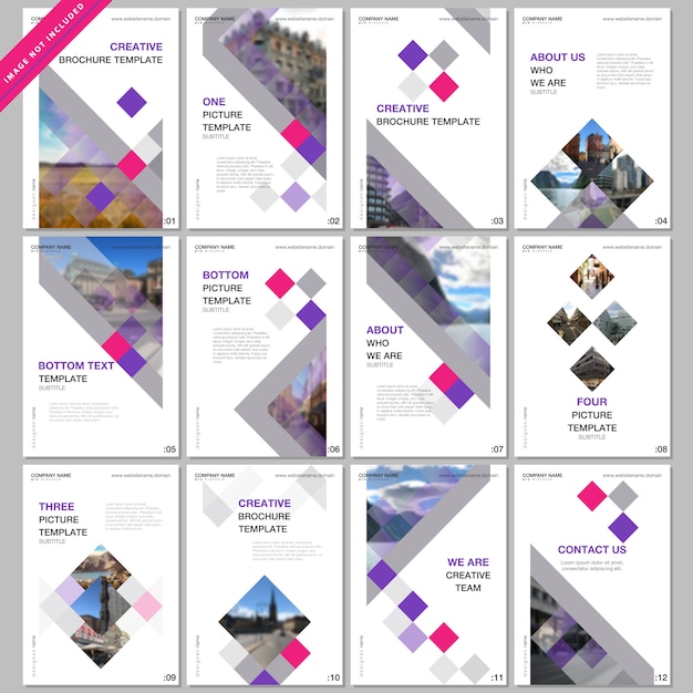 Plantillas de portada creativas con cubos de colores, resumen geométrico moderno Vector Premium