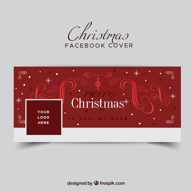 Portada roja de navidad para facebook | Vector Gratis