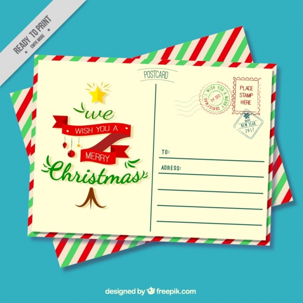 Postal navideña vintage | Vector Gratis