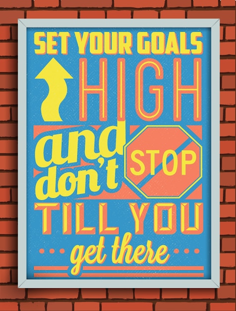 Poster vintage cita motivacional Vector Gratis