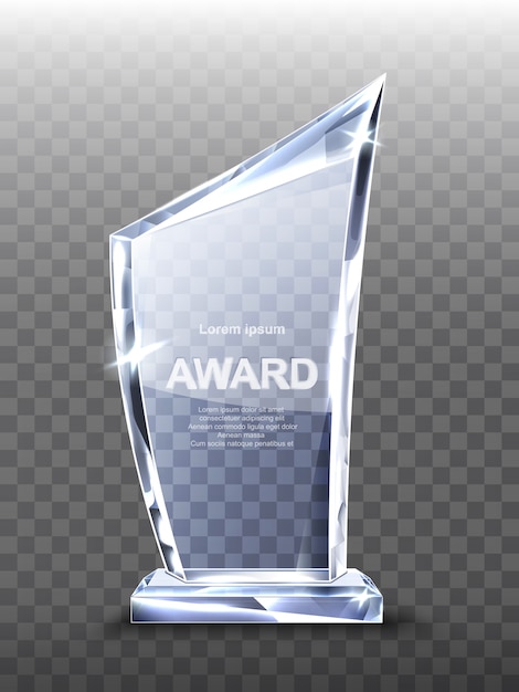 Premio Trofeo De Cristal En Transparente Vector Gratis