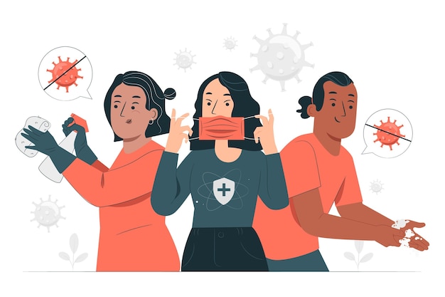Prevenir la ilustración del concepto de rebote epidémico vector gratuito