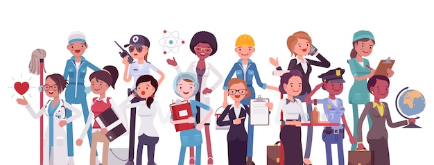 Profesiones Y Trabajos Ocupaciones De Mujeres Para La Carrera Vector profesiones-y-trabajos-ocupaciones-de-mujeres-para-la-carrera-vector