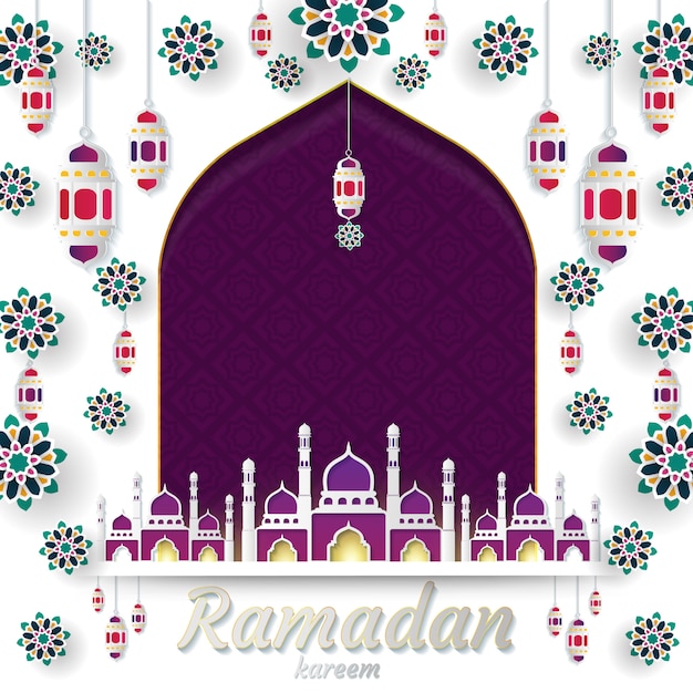 Ramadan Kareem De Invitaciones Dise O Papel Corte Islamico Ilustraci N