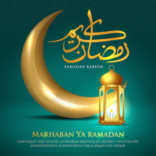 Ramadan Kareem Saludo Fondo De Pantalla Símbolo Islámico Creciente Con