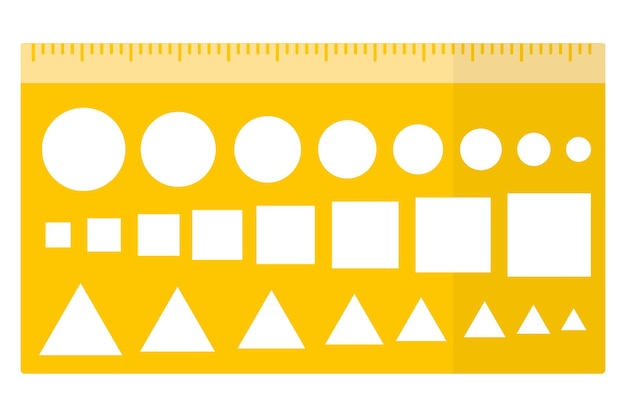 Regla Rectangular Amarilla De Dibujos Animados De Vector Con Diferentes