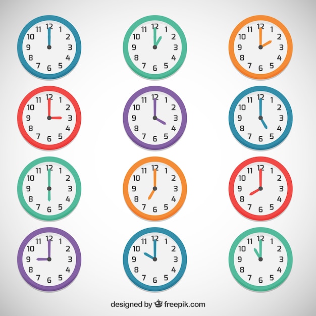 Relojes de colores | Vector Gratis