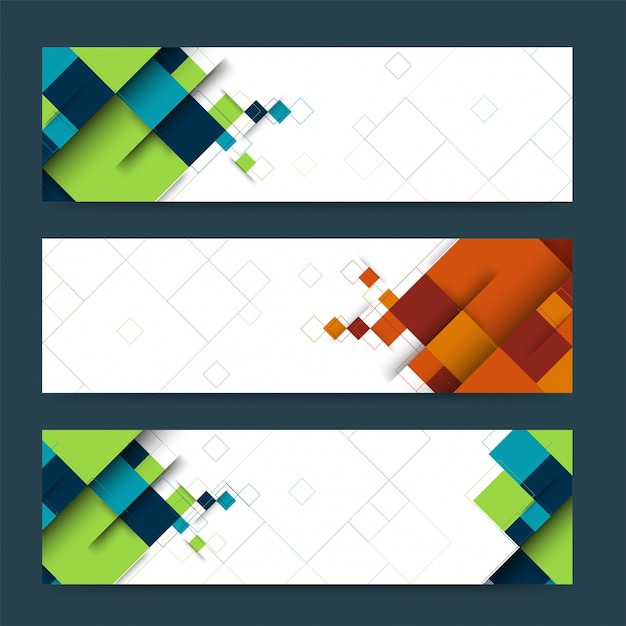 Resumen encabezado o banner conjunto con formas geométricas. Vector Gratis Resumen encabezado o banner conjunto con formas geométricas. Vector Gratis