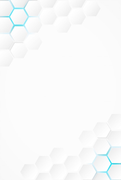 Resumen. fondo hexagonal blanco, luz azul y sombra. vector. Vector Premium
