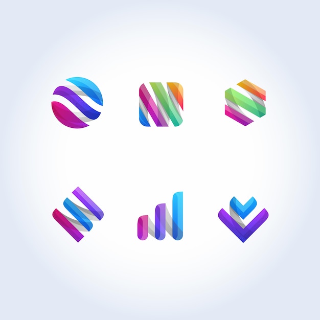 Resumen icono vector signo colorido logotipo Vector Premium
