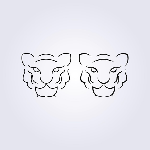 Resumen tigre o león o gato símbolo icono logo vector ilustración