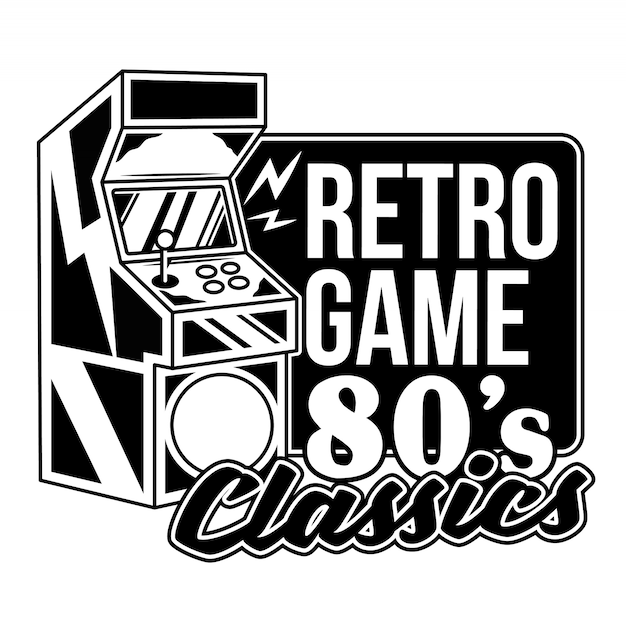 Retro Game 80 S Classic Maquina De Juegos Antigua Para Jugar Videojuegos Retro Arcade Vector Premium