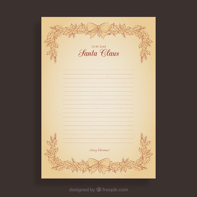 Retro Plantilla De Carta Navideña | Vector Gratis