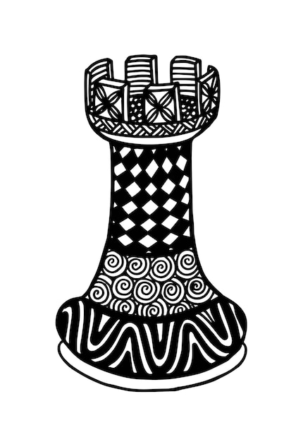 Rook chess piece vector illustration art | Vector Premium