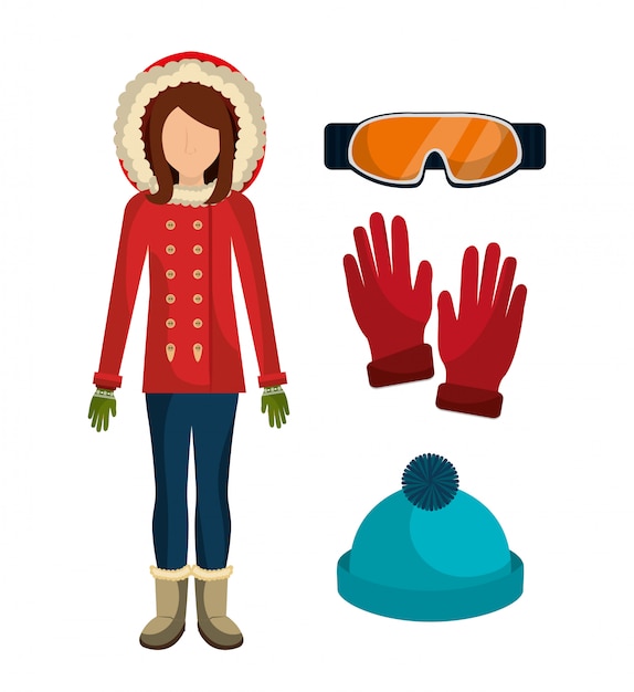 Ropa de moda de invierno y accesorios. | Vector Gratis