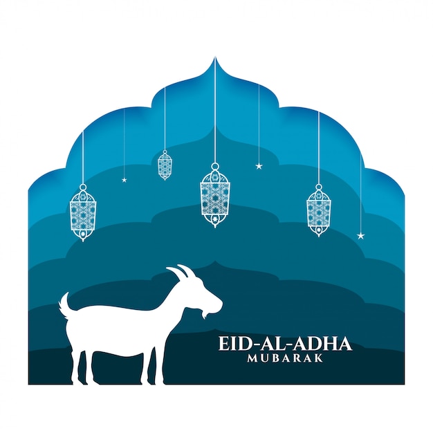 Eiduladha mubarak concept with bronze crescent moon, mosque, hanging
