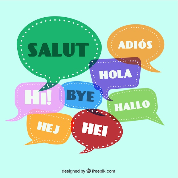 Saludos En Diferentes Idiomas Vector Gratis