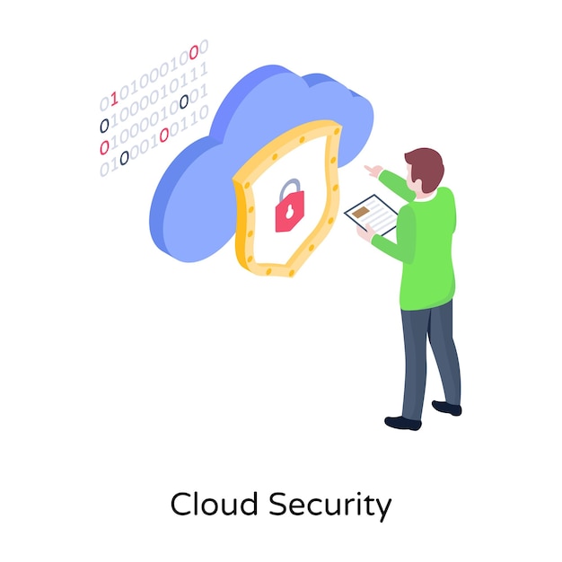Seguridad En La Nube Vector Premium