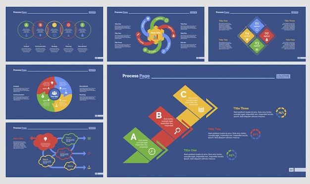 Seis Plantillas De Diapositivas De Producción | Vector Gratis