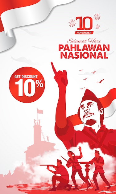 Selamat hari pahlawan nasional. traducción: feliz día de los héroes