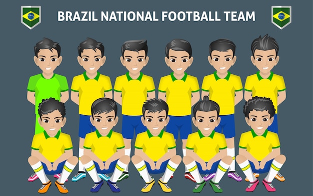 Seleccion Nacional De Futbol De Brasil Vector Premium