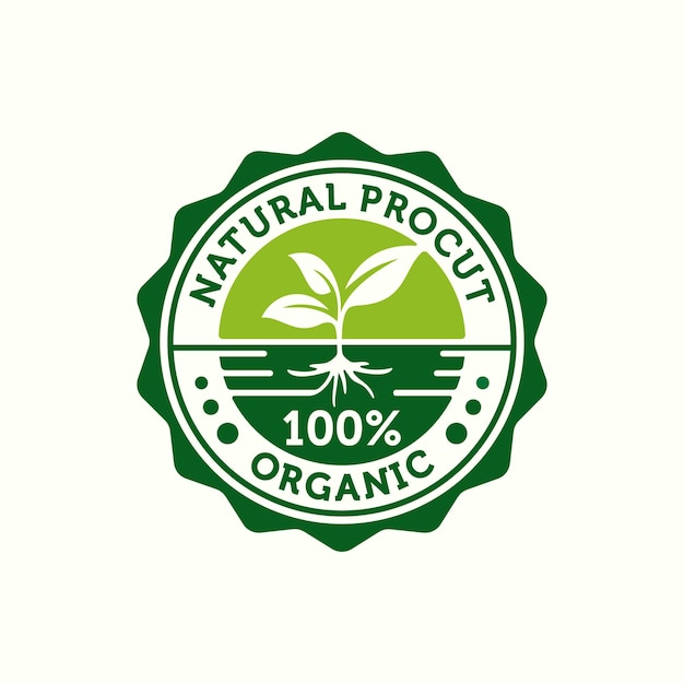 Sello Para Insignia De Etiqueta De Producto 100 Orgánico Y Natural O Plantilla De Diseño De 3027