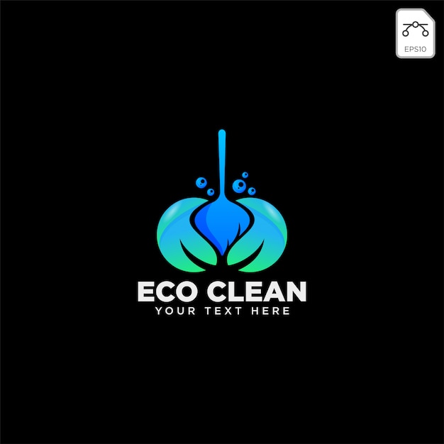 Servicio de limpieza de la casa plantilla de logotipo eco | Vector Premium