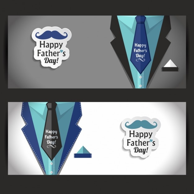 Set de banners del día del padre | Vector Gratis