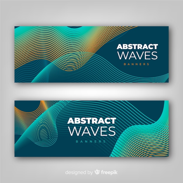 Set Banners Formas Curvas Abstractas Vector Gratis