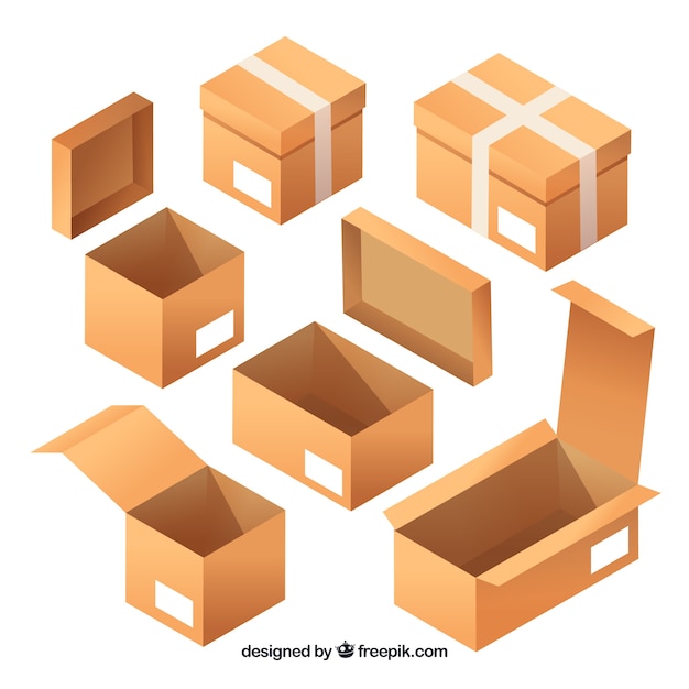 Download Set de cajas de cartón para envío | Vector Gratis