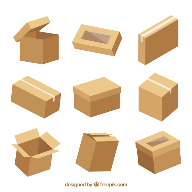 Download Set de cajas de cartón para envío | Vector Gratis