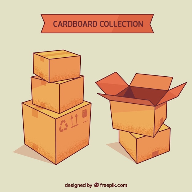 Download Set de cajas de cartón para envío | Vector Gratis