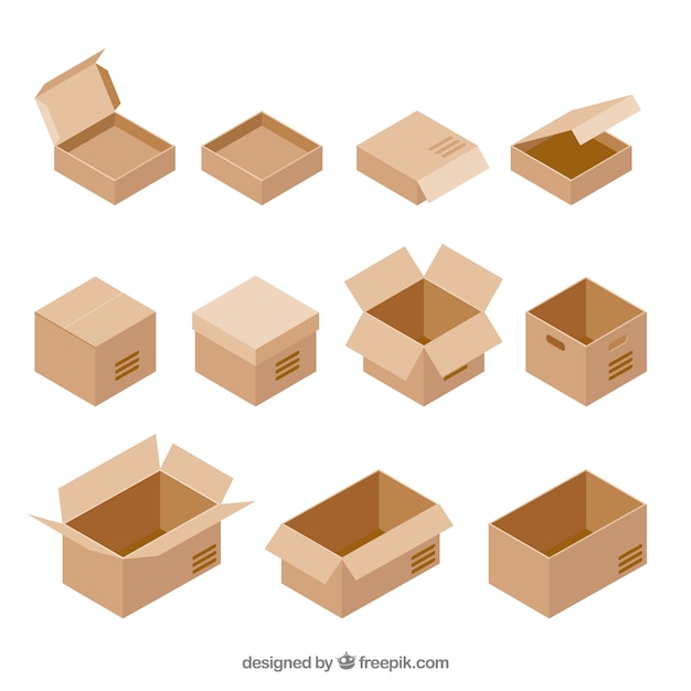 Download Set de cajas de cartón para envío | Vector Gratis