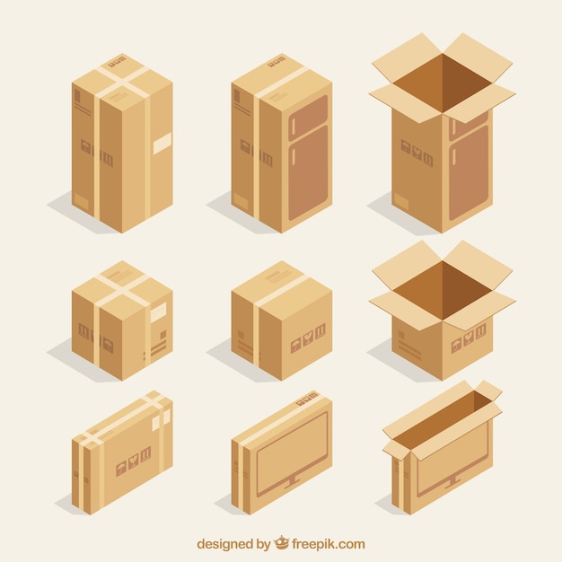 Download Set de cajas de cartón para envío | Vector Gratis