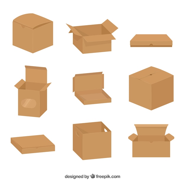 Download Set de cajas de cartón para envío | Vector Gratis