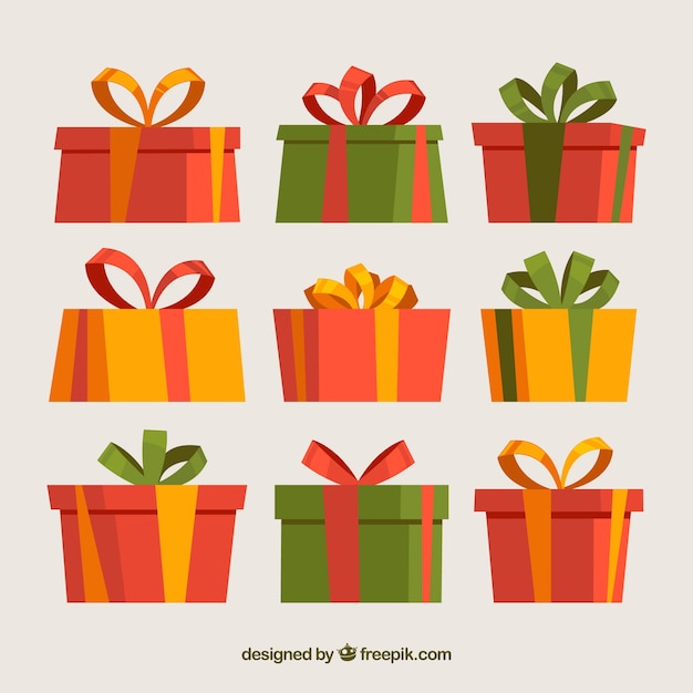 Download Set de cajas de regalos de navidad | Vector Gratis