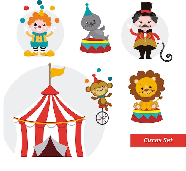 Set Circus Ilustrations Descargar Vectores Premium