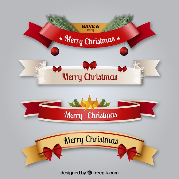 Set De Cintas Decorativas De Navidad Descargar Vectores Gratis 2933